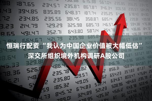 恒瑞行配资 “我认为中国企业价值被大幅低估” 深交所组织境外机构调研A股公司
